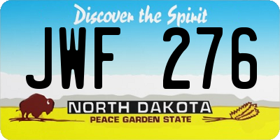 ND license plate JWF276