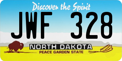 ND license plate JWF328