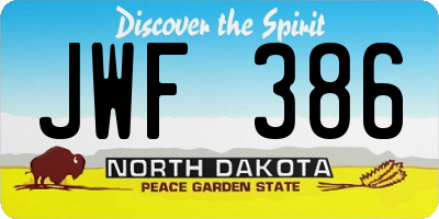 ND license plate JWF386