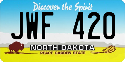 ND license plate JWF420