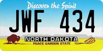 ND license plate JWF434