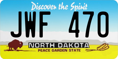 ND license plate JWF470