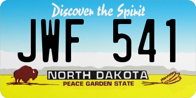 ND license plate JWF541
