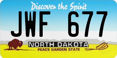 ND license plate JWF677