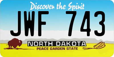 ND license plate JWF743