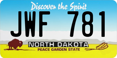 ND license plate JWF781