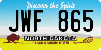 ND license plate JWF865
