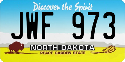 ND license plate JWF973