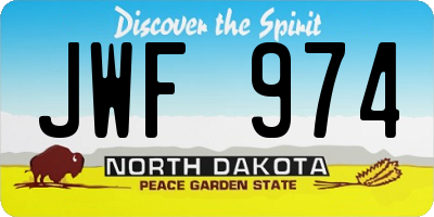 ND license plate JWF974