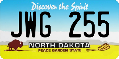 ND license plate JWG255
