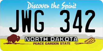 ND license plate JWG342