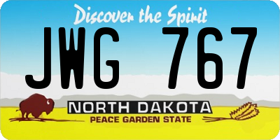 ND license plate JWG767