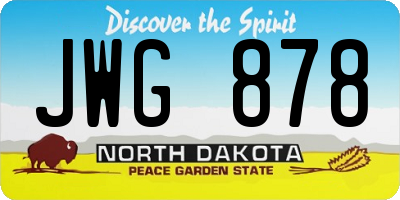 ND license plate JWG878