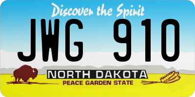 ND license plate JWG910