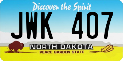 ND license plate JWK407