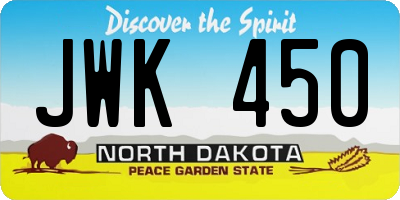 ND license plate JWK450