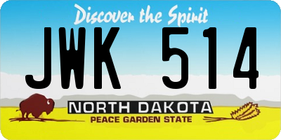 ND license plate JWK514
