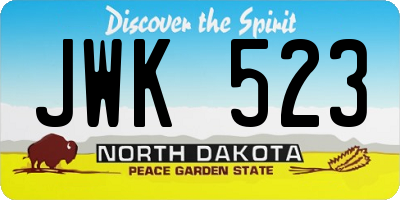 ND license plate JWK523