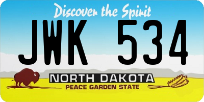 ND license plate JWK534