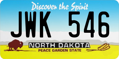 ND license plate JWK546