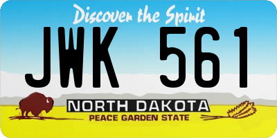 ND license plate JWK561