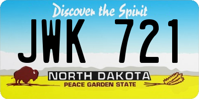 ND license plate JWK721