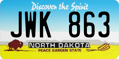 ND license plate JWK863