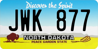 ND license plate JWK877