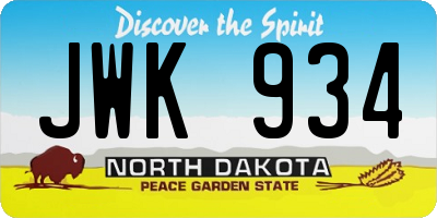 ND license plate JWK934