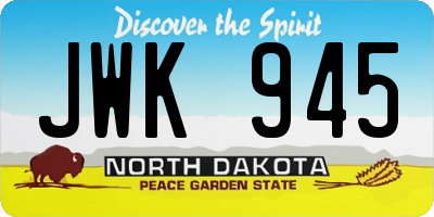 ND license plate JWK945