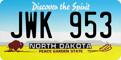ND license plate JWK953