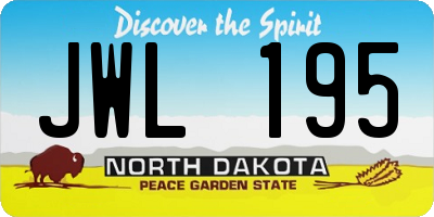 ND license plate JWL195