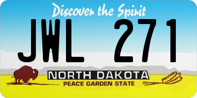 ND license plate JWL271