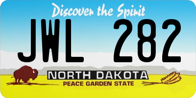 ND license plate JWL282