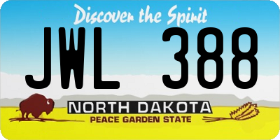ND license plate JWL388