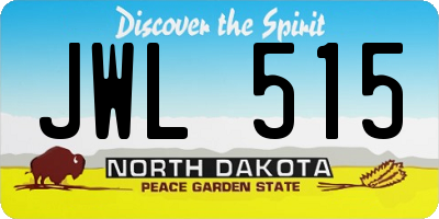 ND license plate JWL515