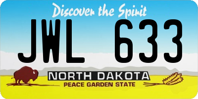 ND license plate JWL633