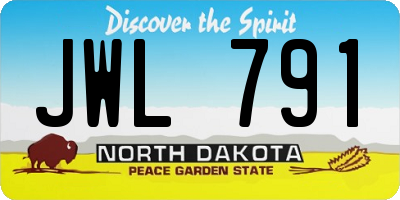 ND license plate JWL791