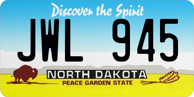 ND license plate JWL945