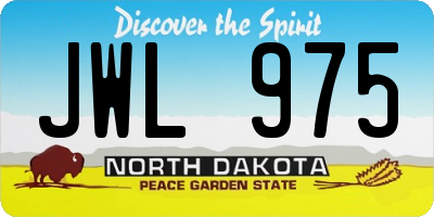 ND license plate JWL975