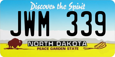 ND license plate JWM339