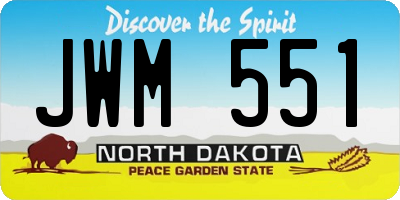 ND license plate JWM551