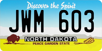 ND license plate JWM603