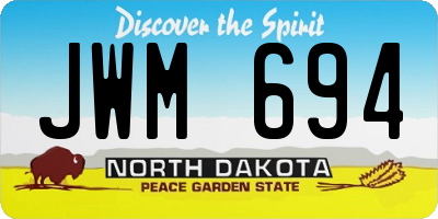 ND license plate JWM694