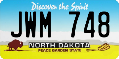 ND license plate JWM748