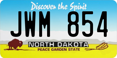 ND license plate JWM854