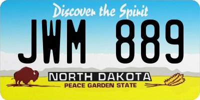 ND license plate JWM889
