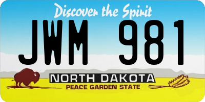 ND license plate JWM981