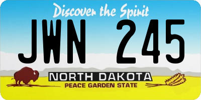 ND license plate JWN245