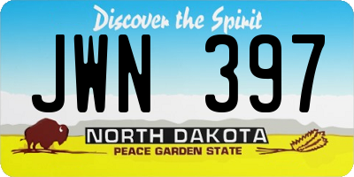 ND license plate JWN397